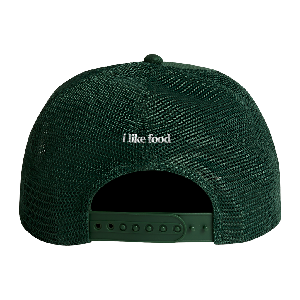 Green Cap with embroidered text
