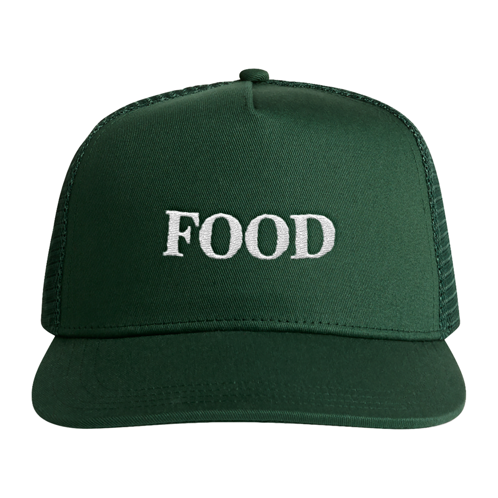 Green Cap with embroidered text